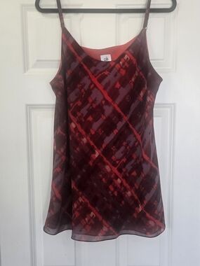 CAbi Red and Burgundy Patterned Cami